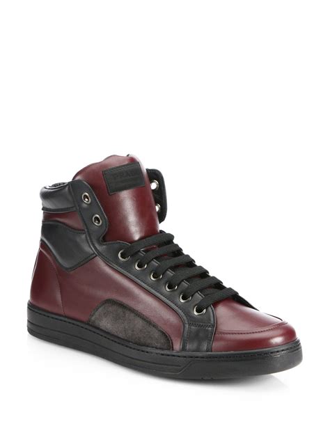 prada mens high sneaker|prada suede sneakers men.